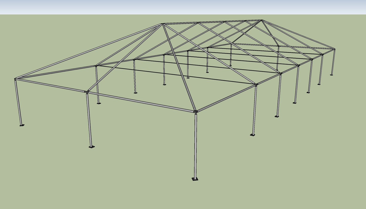 30x70 frame tent End View